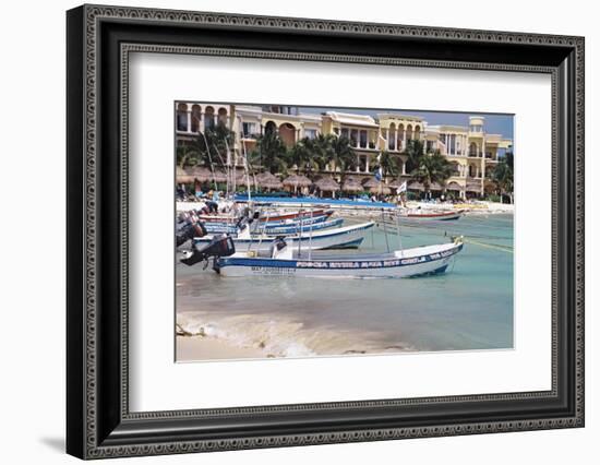 Sports Fishing Boats of Playa del Carmen Mexico-George Oze-Framed Photographic Print