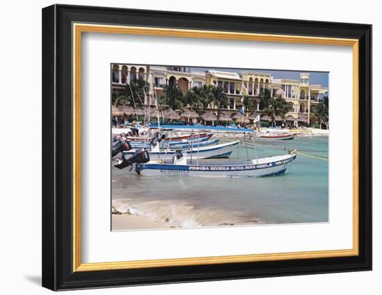 Sports Fishing Boats of Playa del Carmen Mexico-George Oze-Framed Photographic Print