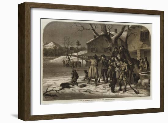 Sports in America, Shooting Turkeys for Thanksgiving-Day-null-Framed Giclee Print