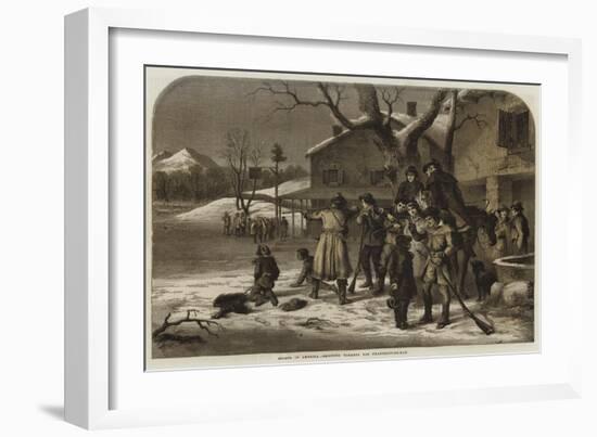 Sports in America, Shooting Turkeys for Thanksgiving-Day-null-Framed Giclee Print