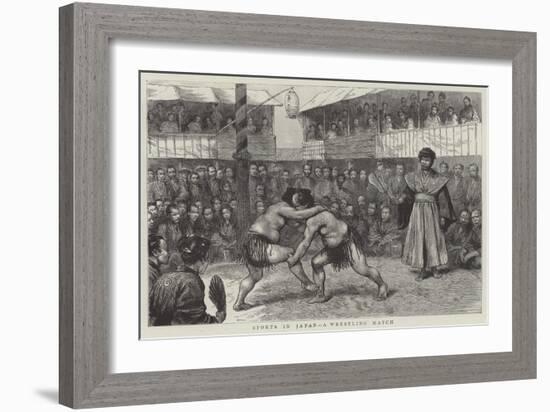 Sports in Japan, a Wrestling Match-null-Framed Giclee Print