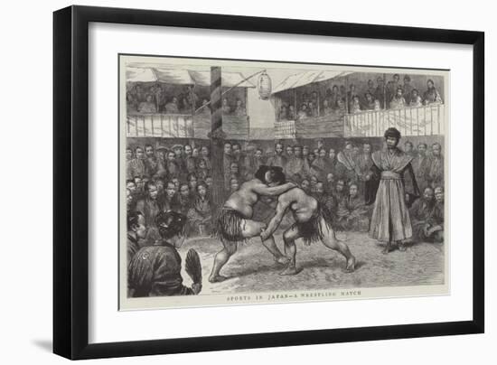 Sports in Japan, a Wrestling Match-null-Framed Giclee Print