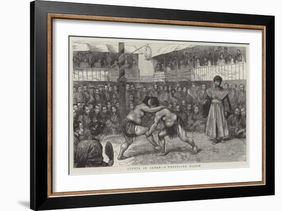 Sports in Japan, a Wrestling Match-null-Framed Giclee Print