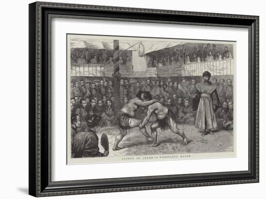 Sports in Japan, a Wrestling Match-null-Framed Giclee Print