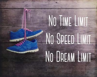 No Time Limit No Speed Limit No Dream Limit Blue Shoes' Art Print - Sports  Mania | Art.com