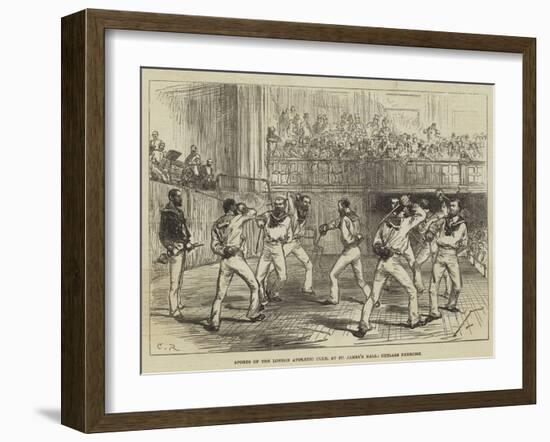 Sports of the London Athletic Club, at St James's Hall, Cutlass Exercise-Charles Robinson-Framed Giclee Print