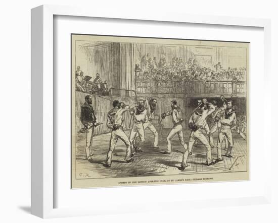 Sports of the London Athletic Club, at St James's Hall, Cutlass Exercise-Charles Robinson-Framed Giclee Print