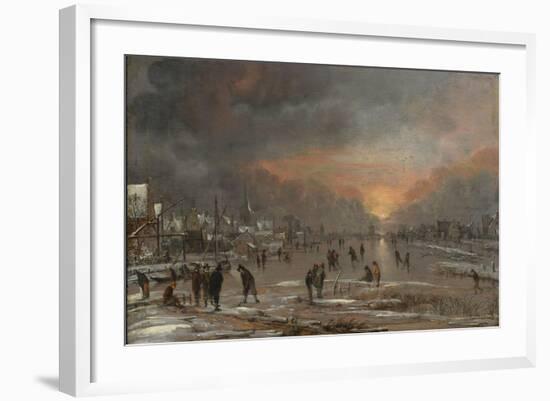 Sports on a Frozen River, c.1660-Aert van der Neer-Framed Giclee Print