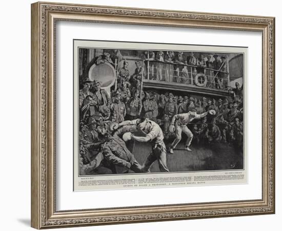 Sports on Board a Transport, a Blindfold Boxing Match-William Small-Framed Giclee Print