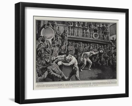 Sports on Board a Transport, a Blindfold Boxing Match-William Small-Framed Giclee Print