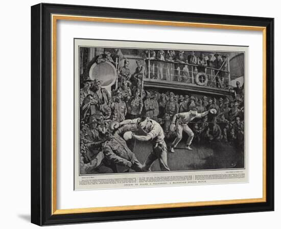 Sports on Board a Transport, a Blindfold Boxing Match-William Small-Framed Giclee Print