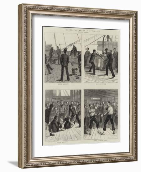 Sports on Board a Troopship-null-Framed Giclee Print