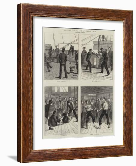 Sports on Board a Troopship-null-Framed Giclee Print