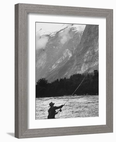 Sportsman Fishing in Norway-George Silk-Framed Photographic Print