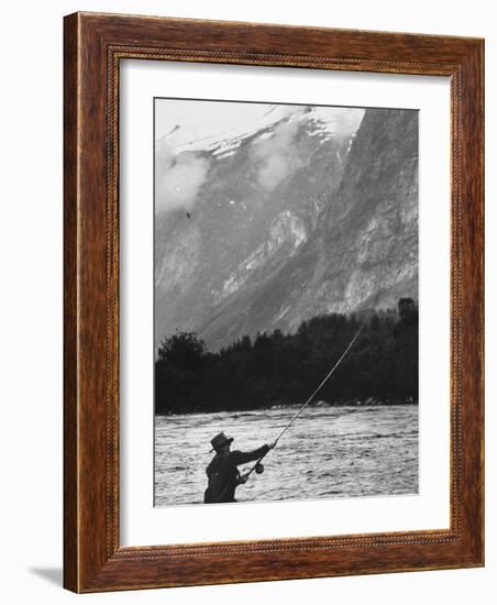 Sportsman Fishing in Norway-George Silk-Framed Photographic Print