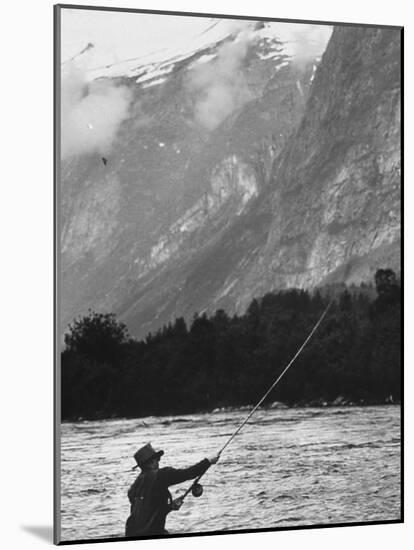 Sportsman Fishing in Norway-George Silk-Mounted Photographic Print