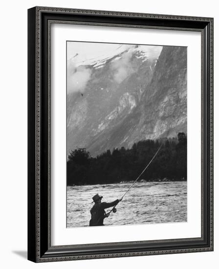 Sportsman Fishing in Norway-George Silk-Framed Photographic Print