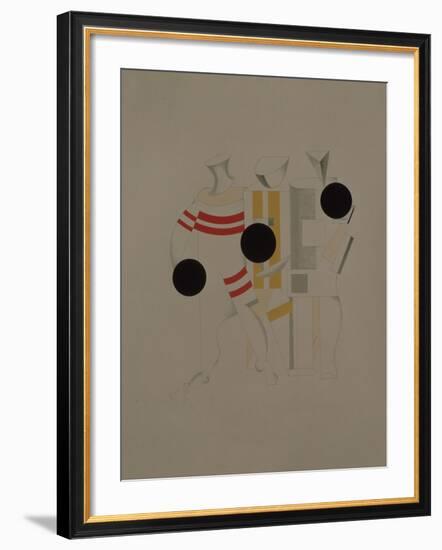 Sportsmen, Figurine for the Opera Victory over the Sun by A. Kruchenykh, 1920-1921-El Lissitzky-Framed Giclee Print