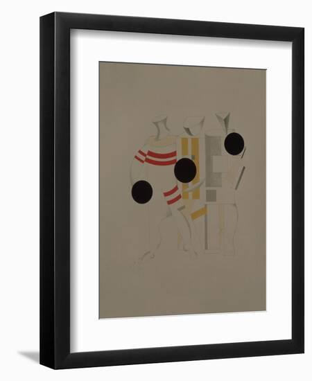 Sportsmen, Figurine for the Opera Victory over the Sun by A. Kruchenykh, 1920-1921-El Lissitzky-Framed Giclee Print