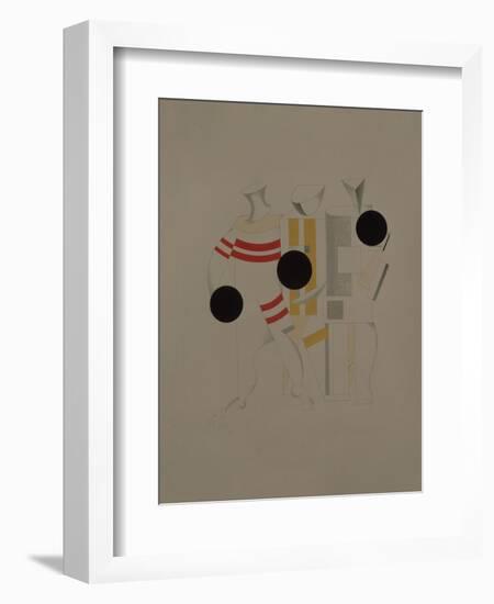 Sportsmen, Figurine for the Opera Victory over the Sun by A. Kruchenykh, 1920-1921-El Lissitzky-Framed Giclee Print