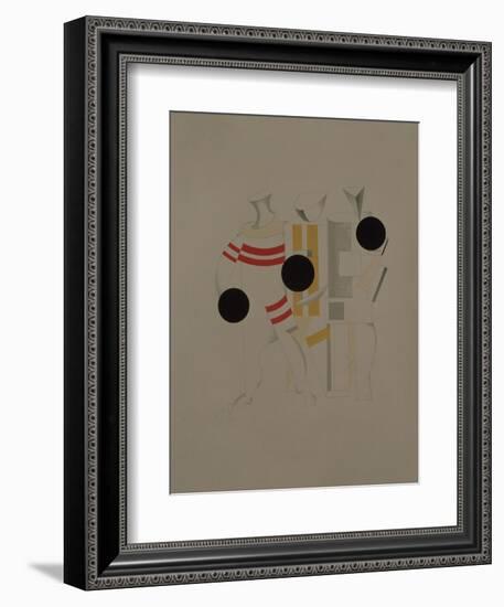 Sportsmen, Figurine for the Opera Victory over the Sun by A. Kruchenykh, 1920-1921-El Lissitzky-Framed Giclee Print