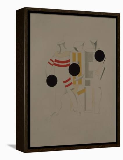 Sportsmen, Figurine for the Opera Victory over the Sun by A. Kruchenykh, 1920-1921-El Lissitzky-Framed Premier Image Canvas