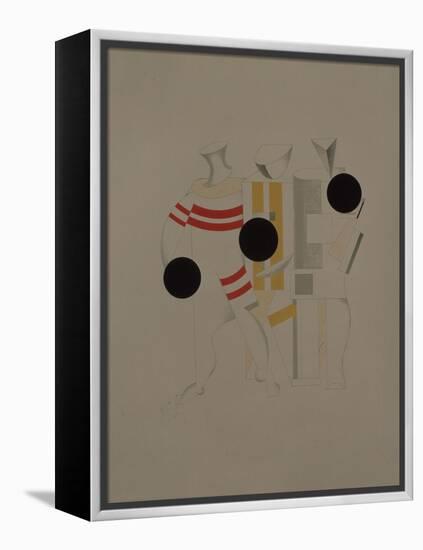 Sportsmen, Figurine for the Opera Victory over the Sun by A. Kruchenykh, 1920-1921-El Lissitzky-Framed Premier Image Canvas