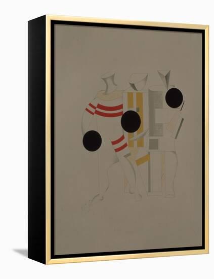 Sportsmen, Figurine for the Opera Victory over the Sun by A. Kruchenykh, 1920-1921-El Lissitzky-Framed Premier Image Canvas