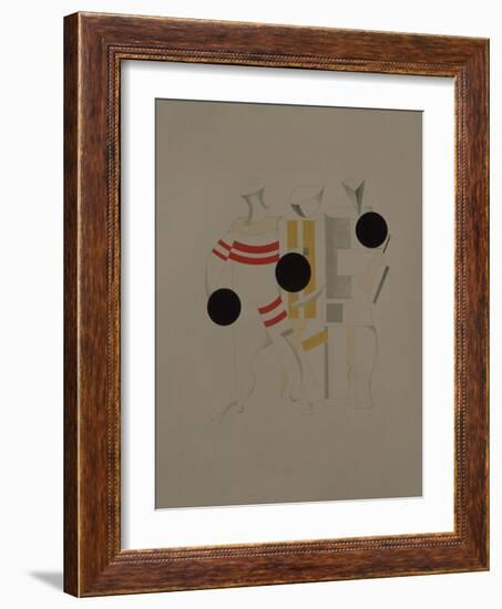 Sportsmen, Figurine for the Opera Victory over the Sun by A. Kruchenykh, 1920-1921-El Lissitzky-Framed Giclee Print