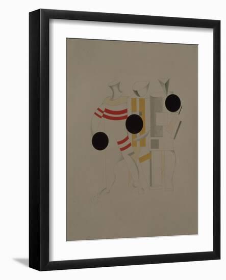 Sportsmen, Figurine for the Opera Victory over the Sun by A. Kruchenykh, 1920-1921-El Lissitzky-Framed Giclee Print