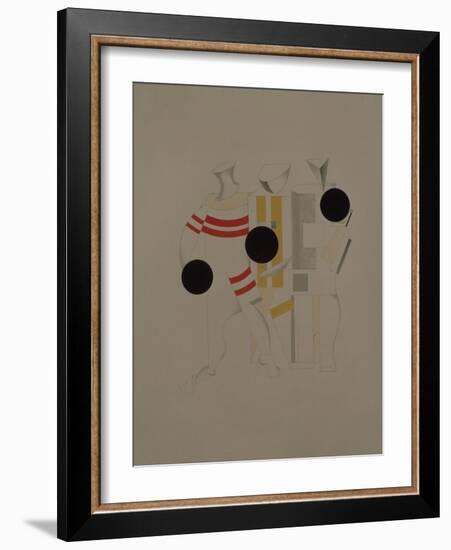 Sportsmen, Figurine for the Opera Victory over the Sun by A. Kruchenykh, 1920-1921-El Lissitzky-Framed Giclee Print