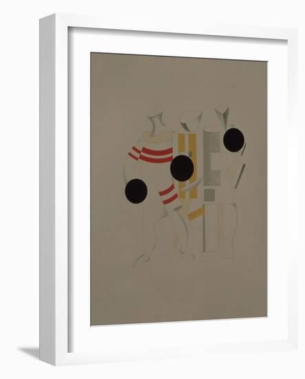 Sportsmen, Figurine for the Opera Victory over the Sun by A. Kruchenykh, 1920-1921-El Lissitzky-Framed Giclee Print