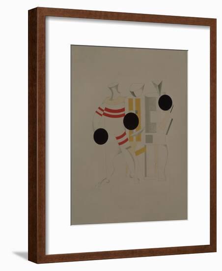 Sportsmen, Figurine for the Opera Victory over the Sun by A. Kruchenykh, 1920-1921-El Lissitzky-Framed Giclee Print