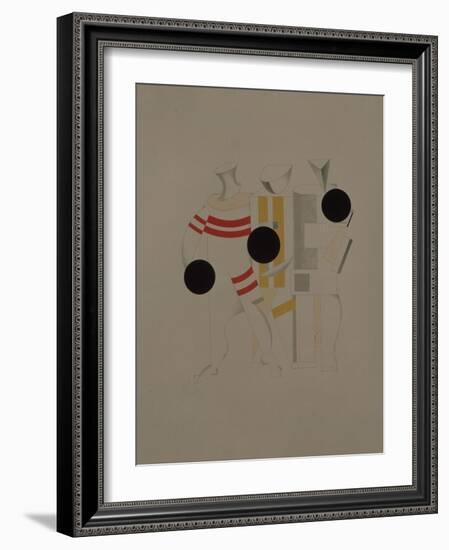 Sportsmen, Figurine for the Opera Victory over the Sun by A. Kruchenykh, 1920-1921-El Lissitzky-Framed Giclee Print