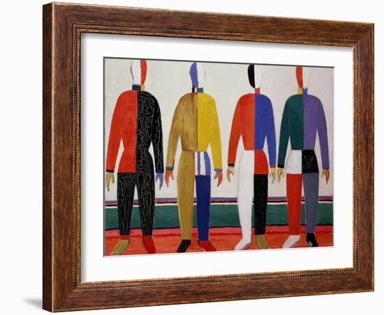 Sportsmen, or Suprematism in Sportsmen's Contours, 1928-32-Kasimir Malevich-Framed Giclee Print