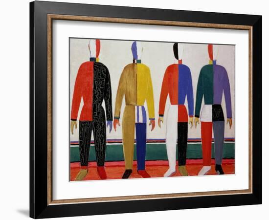 Sportsmen, or Suprematism in Sportsmen's Contours, 1928-32-Kasimir Malevich-Framed Giclee Print