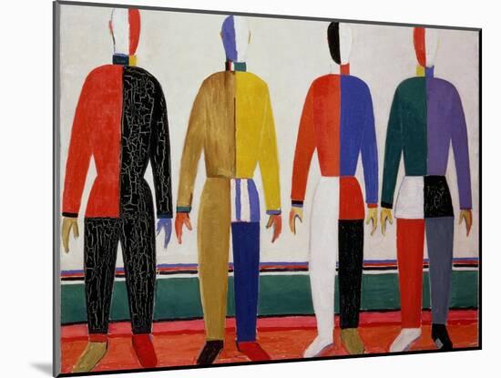 Sportsmen, or Suprematism in Sportsmen's Contours, 1928-32-Kasimir Malevich-Mounted Giclee Print
