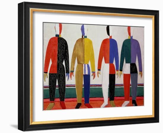 Sportsmen, or Suprematism in Sportsmen's Contours, 1928-32-Kasimir Malevich-Framed Giclee Print