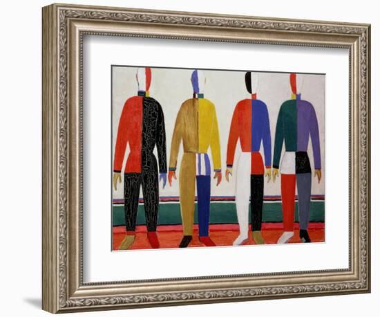 Sportsmen, or Suprematism in Sportsmen's Contours, 1928-32-Kasimir Malevich-Framed Giclee Print