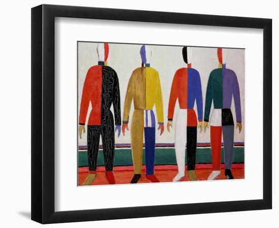 Sportsmen, or Suprematism in Sportsmen's Contours, 1928-32-Kasimir Malevich-Framed Giclee Print