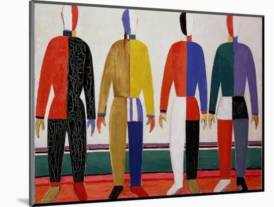 Sportsmen, or Suprematism in Sportsmen's Contours, 1928-32-Kasimir Malevich-Mounted Giclee Print