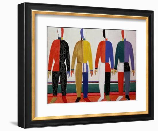 Sportsmen, or Suprematism in Sportsmen's Contours, 1928-32-Kasimir Malevich-Framed Giclee Print