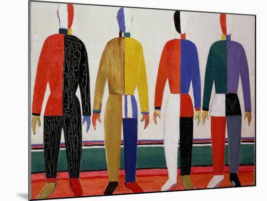 Sportsmen, or Suprematism in Sportsmen's Contours, 1928-32-Kasimir Malevich-Mounted Giclee Print