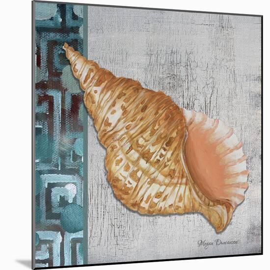 Spotted Conch Seashell - Side Border and Gray Crackle Back-Megan Aroon Duncanson-Mounted Giclee Print
