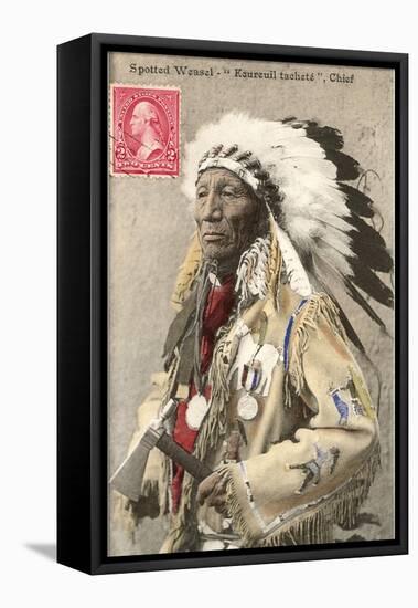 Spotted Weasel, Ecureuil Tachete, Plains Chief-null-Framed Stretched Canvas