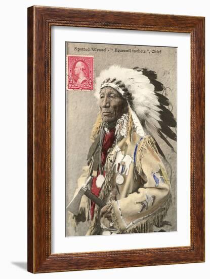 Spotted Weasel, Ecureuil Tachete, Plains Chief-null-Framed Art Print