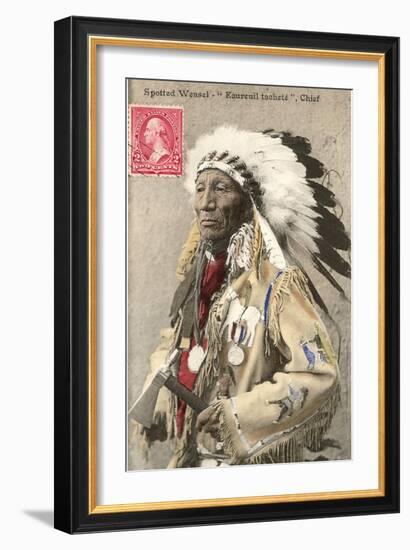 Spotted Weasel, Ecureuil Tachete, Plains Chief-null-Framed Art Print