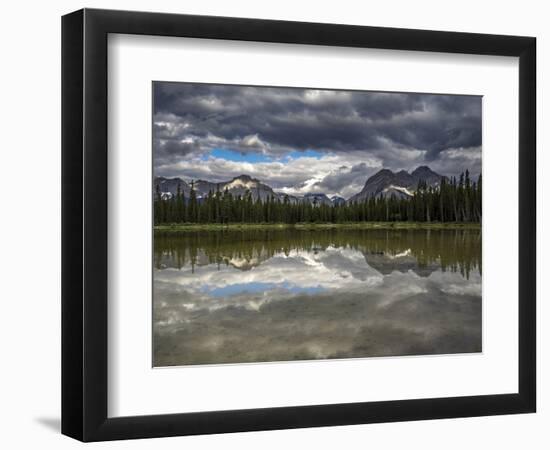 Spray Valley lake reflection, Alberta, Calgary, Canada, Canmore, Kananaskis-Howie Garber-Framed Photographic Print