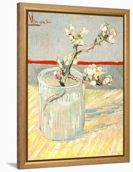Sprig of Flowering Almond Blossom in a Glass, 1888-Vincent van Gogh-Framed Premier Image Canvas