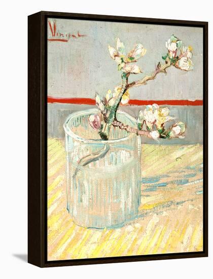 Sprig of Flowering Almond Blossom in a Glass, 1888-Vincent van Gogh-Framed Premier Image Canvas